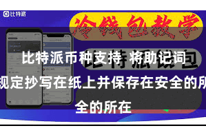 比特派币种支持  将助记词按规定抄写在纸上并保存在安全的所在