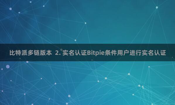 比特派多链版本 2. 实名认证Bitpie条件用户进行实名认证