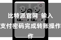 比特派官网 输入支付密码完成转账操作