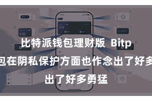 比特派钱包理财版  Bitpie钱包在阴私保护方面也作念出了好多勇猛